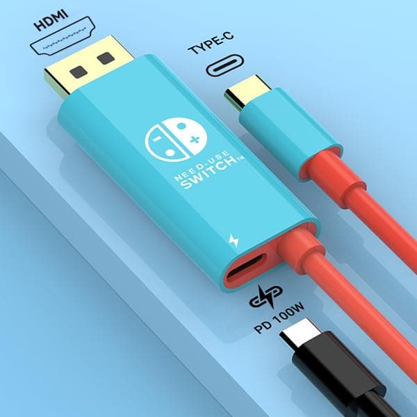 MaxRenard Switch HDMI Cable Portable Dock for Nintendo Switch NS/OLED 4K USB C to HDMI TV Adapter Connector for Switch Game Playing Monitor Screen Mirroring,Replace Original Bulky Dock (2M)