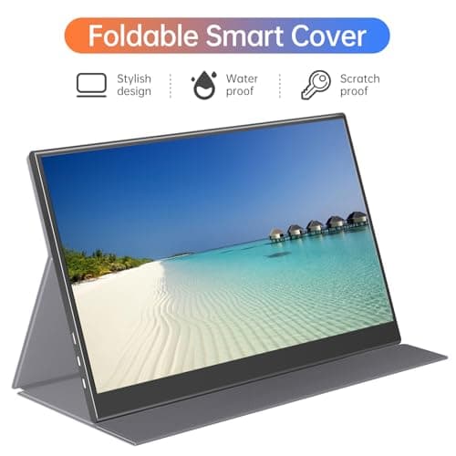 15.6inch Portable Monitor,1080P USB-C HDMI Second External Monitor for Laptop,PC,Mac Phone,PS,Xbox,Swich,IPS Ultra-Thin Zero Frame Gaming Display/Premium Smart Cover