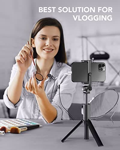PoP voice Professional Lavalier Lapel Microphone Omnidirectional Condenser Mic for iPhone Android Smartphone,Recording Mic for Youtube,Interview,Video