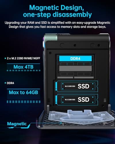 ACEMAGICIAN [Gaming PC Ryzen Mini PC, AMD Ryzen 7 Pro 5875U 16GB DDR4 512GB NVME SSD Mini Desktop Computer,11 Pro Mini PC Gaming[WiFi6/BT5.2] [4K UHD/RGB Lights/3 Adjustable Mode]