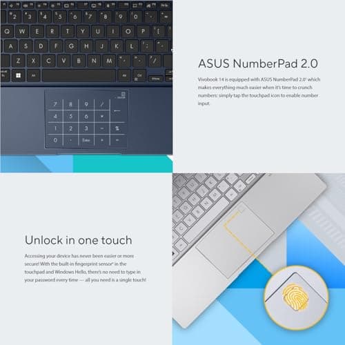 ASUS VivoBook Laptop | 40GB RAM | 1TB PCIe SSD Storage | 14" FHD Display | Intel 12th Generation 6 Core Processor | Bluetooth | HDMI | Thin & Light | Windows 11 Pro | w/WOWPC Recovery USB