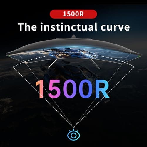24 inch 1500R Curved Gaming Monitor 165Hz 1ms FHD 1080p VA Tilt Adaptive Sync HDR 110% sRGB DP/HDMI,VESA for Gaming Home Office Business PS5 PC Monitors