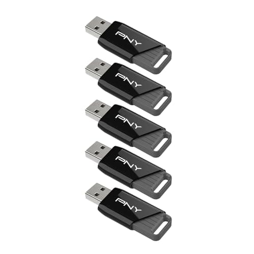 PNY 64GB Attaché X USB 3.2 Gen 1 Flash Drive, Advanced Performance Up to 130MB/s Read, Everyday Data Store & Transfer, Reliable Portable Storage, Durable, Type-A, Computers, Laptops, Desktops, 5-Pack