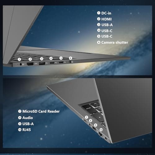 Machenike 17.3’’ Laptop, Intel Processor, 16GB DDR5 RAM, 512GB SSD, Backlit Keyboard, Large-Screen with 120Hz Refresh Rate, Perfect for Work, School, and Streaming, Windows 11 Home, Modern Grey