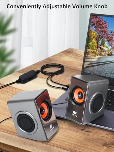 OROW Computer Speakers,12W Mini Desktop Speaker with Volume Control, 3.5mm AUX Speaker, USB Powered Laptop Speakers,Great for PC/Monitor/mac/iMac/Projector(S206)