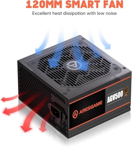 AGV Series 500W Power Supply, 80 Plus Bronze Certified, Non Modular Power Supply, 5 Year Warranty