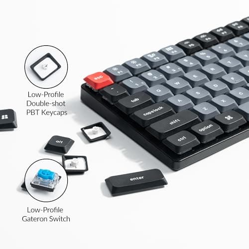 Keychron K17 Pro Low-Profile QMK/VIA Custom Wireless Mechanical Keyboard with Numpad Programmable Knob Bluetooth/Wired RGB Backlight Compatible with Mac Windows Linux