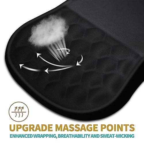 Hokafenle Ergonomic Mouse Pad Wrist Support with Massage Design, Wrist Rest Pain Relief Mousepad with Memory Foam&Non-Slip PU Base, Mouse Pads for Wireless Mouse & Desk (12x8 inch,Black)