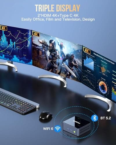 GMKtec Mini PC Intel Core i7-1195G7 (up to 5.0 GHz) 32GB DDR4 1TB SSD Desktop Mini Computers WiFi 6, BT 5.2/ DP, HDMI/RJ45 2.5G/USB4.0