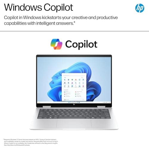 HP - Envy 2-in-1 14" Wide Ultra XGA Touch-Screen Laptop - AMD Ryzen 5-16GB Memory - 512GB SSD - Glacier Silver Windows AI: Copilot 14-fa0013dx
