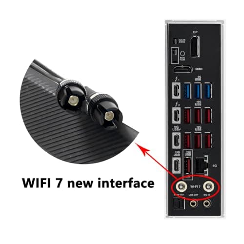 New Interface 2.4/5/6GHz Tri Band WiFi 7 Gaming Motherboard Antenna Cable Replacement for ASUS ROG Strix Z790 X890 Z890 B850 Z790-E Z790-F Z890-H Z890-F Z890-I Z890-E X870-I X870-F X870E-E PC Desktop