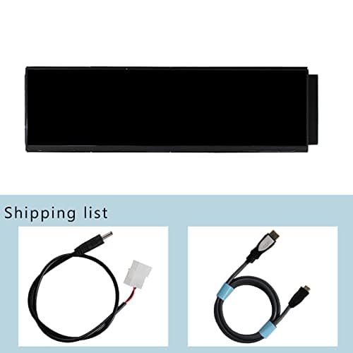 VSDISPLAY 12.6 Inch IPS LCD Screen Monitor 1920x515 Display with Cable Kit,Fit for DIY Y60 PC Case CPU GPU Secondary Monitor Panel