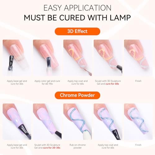 Makartt 3D Nail Art Gel 2 Pcs 15g DIY No Wipe 3D Molding Gel for Nails Decoration, Manicure Sculpture Nails