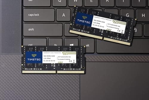 Timetec 32GB KIT(2x16GB) DDR4 3200MHz (or 2933MHz or 2666MHz) PC4-25600 Non-ECC Unbuffered 1.2V CL22 2Rx8 Dual Rank 260 Pin SODIMM Laptop Notebook PC Computer Memory RAM Module Upgrade