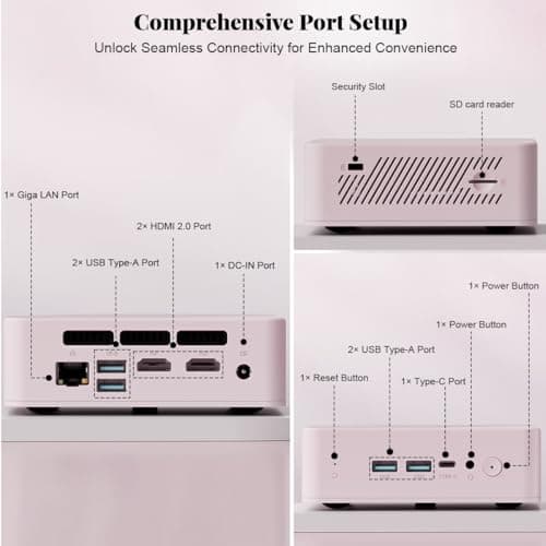 NIMO Mini PC Desktop, 16GB RAM 1TB SSD 12th Gen N100(Beat i3 1115G4) Mini Desktop Computers with USB3.2 BT5.2 WiFi 6, 4K Triple-Monitor Display Micro Computer for Student Home Office