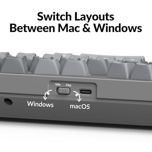 Keychron Q10 Wired Custom Mechanical Keyboard Knob Version, 75% Alice Layout QMK/VIA Programmable Macro with Hot-swappable Gateron G Pro Blue Switch Compatible with Mac Windows Linux (Grey)