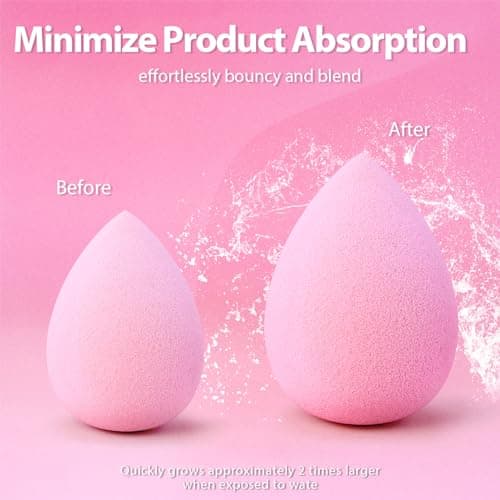 Makeup Sponge Set Foonbe Blender Sponges 7 Pcs for Liquid, Cream, and Powder, Latex Free, Multi colored Beauty Sponges with 1 Mini Sponge, Vegan & Cruelty-Free