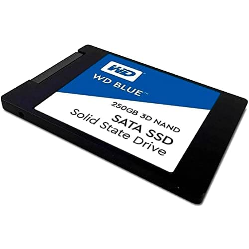 Western Digital 250GB WD Blue 3D NAND Internal PC SSD - SATA III 6 Gb/s, 2.5"/7mm, Up to 550 MB/s - WDS250G2B0A