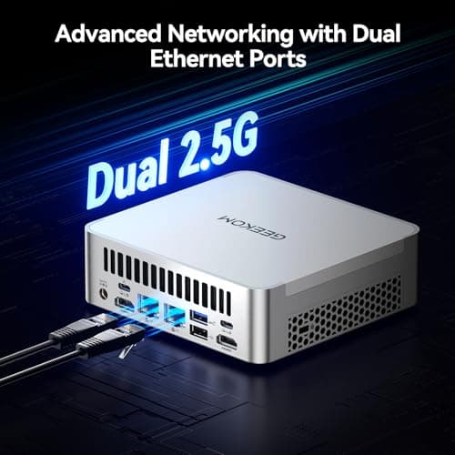 GEEKOM XT1 Mega AI Mini PC,14th Gen Intel Core Ultra U9-185H Processor (16C/22T,up to 5.1 GHz),32GB DDR5 2TB PCIe Gen4 SSD,Mini Desktop Computers Windows 11 Pro,WiFi 7/BT 5.4/Dual 2.5G LAN/USB4.0/8K