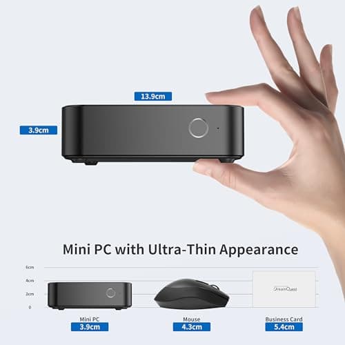 DreamQuest Mini PC Linux Preinstalled, Intel N150 (up to 3.6GHz) Mini Desktop Computers 16GB DDR4 512GB SSD, USB C, DP, HDMI, USB 3.2, Dual LAN,WiFi, Bluetooth, Support 4K 60Hz, Support Windows 11 Pro