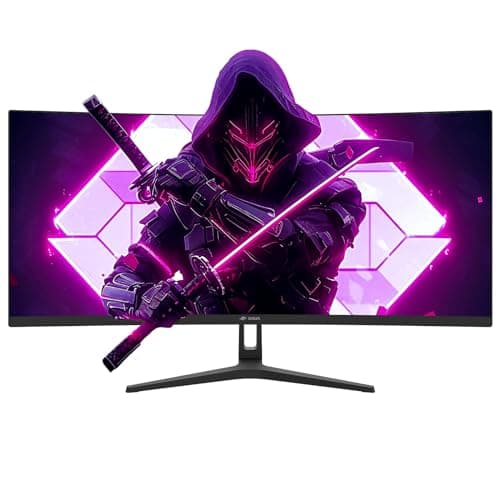 CRUA 34Inch Ultrawide Gaming Monitor, WQHD(3440 * 1440P) 144Hz/165Hz Curved Monitor,120% sRGB, Computer Monitor That Supports AMD Freesync, Wall Mountable Installs(HDMI, DP)-Black