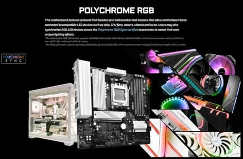 ASRock AMD B850M Pro RS WiFi 6E Socket AM5 Ryzen 9000, 8000 and 7000 Series DDR5 B850 up to 8000+ (OC) MHz 256GB Micro ATX Motherboard M.2 SATA3 6.0 Gb/s PCIe 5.0 Realtek 2.5G LAN BIOS Flashback