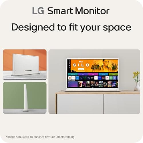 LG 32SR70U-W 32-Inch 4K UHD Smart Monitor with IPS Display webOS 23 USB Type-C Speakers x2 HDR 10 AirPlay 2 Screen Share Bluetooth Remote - White