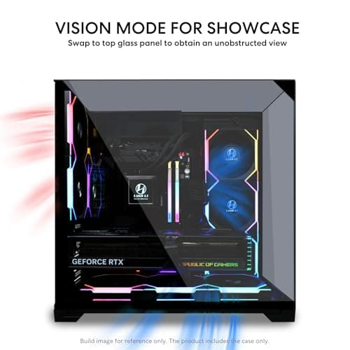 Lian Li O11 Vision Compact Black-Steel-Tempered Glass ATX Mid Tower Computer Case-Back Connect Support-O11VPX