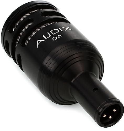Audix D6 Cardioid Dynamic Kick Drum Microphone for Kick Drums and Bass Instruments