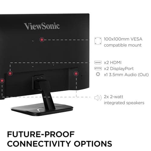 ViewSonic VA2756-4K-MHD 27 Inch IPS 4K Monitor with Ultra-Thin Bezels, HDMI and DisplayPort Inputs for Home and Office