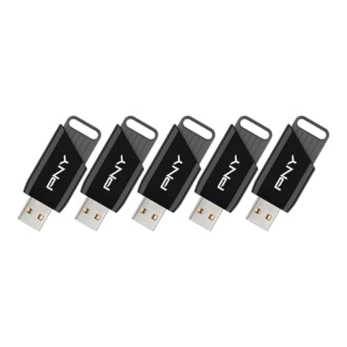 PNY 64GB Attaché X USB 3.2 Gen 1 Flash Drive, Advanced Performance Up to 130MB/s Read, Everyday Data Store & Transfer, Reliable Portable Storage, Durable, Type-A, Computers, Laptops, Desktops, 5-Pack