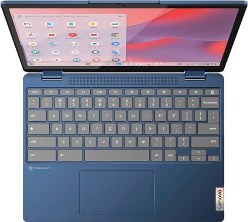 Lenovo Flex 3 3i 2-in-1 Chromebook (12.2" FHD+ Touchscreen, Intel N100, 4GB DDR5 RAM, 128GB (64GB eMMC + 64GB SD Card)) Student & Education Laptop, Webcam, NFC, HDMI, USB-C, IST Pen, Chrome OS, Blue