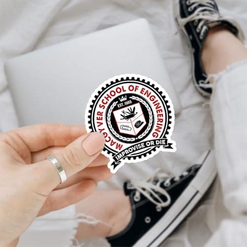 3 Pcs School of Engineering Improvise Or Die Stickers, Engineering Stickers, Funny Mechanic Work Stickers for Adults - Vinyl Sticker 3 Inches for Water Bottles Laptop Phone Car Window Helmet