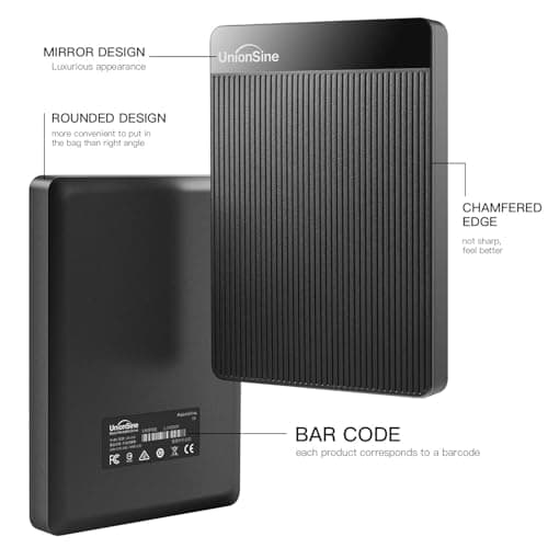 UnionSine 320GB 2.5" Ultra Slim Portable External Hard Drive HDD-USB 3.0 for PC, Mac, Laptop, PS4, Xbox one,Xbox 360,HD-2510(Black)