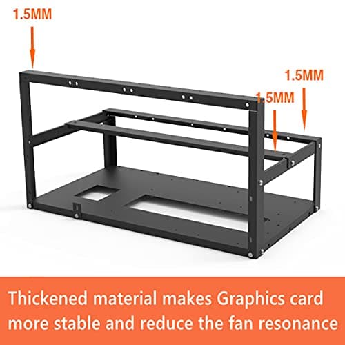 8GPU Mining Rig Frame, Steel Open Air Miner Mining Computer Frame Rig Case for Crypto Coin Currency Bitcoin ETH ETC ZEC Mining Accessories Tools - Frame Only, Fans & GPU is not Included