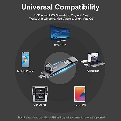 SSK 1TB USB Drive,External SSD Fast 550MB/s 2-in-1 Dual-Drive Type C+ A USB3.2 Gen2 Solid State ThumbDrive SSD-Stick for iPhone 15/PS4/Android Phone/Tablet/Windows/Mac