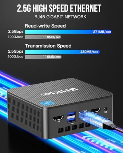 GMKtec Mini PC Intel N150 (Turbo 3.6GHz) 16GB DDR4 1TB PCIe M.2 NVMe SSD, Intel i226-V Desktop Computer 4K Dual HDMI Display/4x USB3.2/WiFi 6/BT5.2/RJ45 Ethernet Nucbox G3 Plus