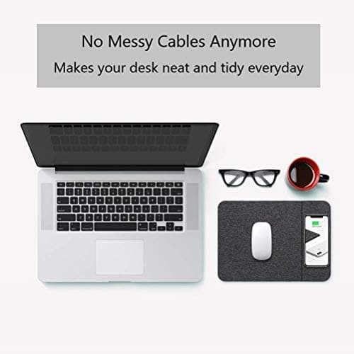 AmyZone Fast Wireless Charging Mouse Pad 15w Qi Certified Fabric Case-Friendly Large Wireless Charger Gaming Mouse Mat for iPhone 13/12 Pro/Xs/X/8/11 Samsung S10 Note 10 Google Pixel 4/3 XL for Gift