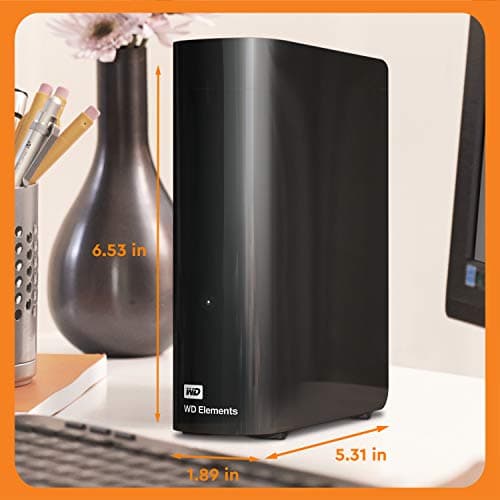 Western Digital 6TB Elements Desktop USB 3.0 external hard drive for plug-and-play storage - WDBWLG0060HBK-NESN