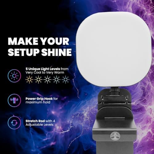 Live Streaming Kit- Perfect for Streaming Video Games on Twitch, YouTube, Podcasts and Working from Home. includes 1920x1080p Webcam, Professional USB Microphone, and One LED Multi-Color Light