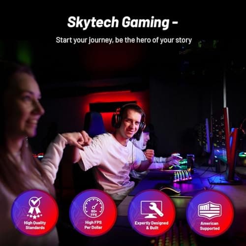 Skytech Shiva Gaming PC Desktop, Ryzen 5 5600GT 3.6 GHz (4.6GHz Turbo), AMD Radeon Vega 7 Integrated, 500GB NVMe SSD, 16GB DDR4 RAM 3200, 650W Gold PSU, Wi-Fi, Win 11