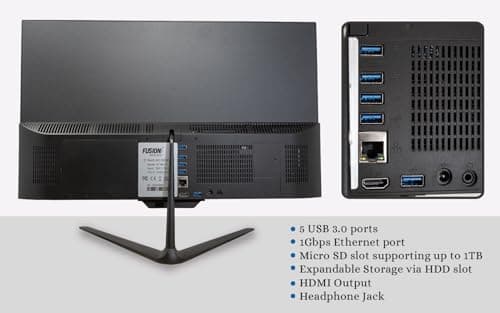 21.5" Full HD All in One PC Desktop Computer - Windows 11 Home - N4120 CPU, 4GB RAM, 128GB SSD, Dual-Band Wi-Fi, Bluetooth, Expandable HDD - AIO PC with Front Camera, Wireless Keyboard & Mouse