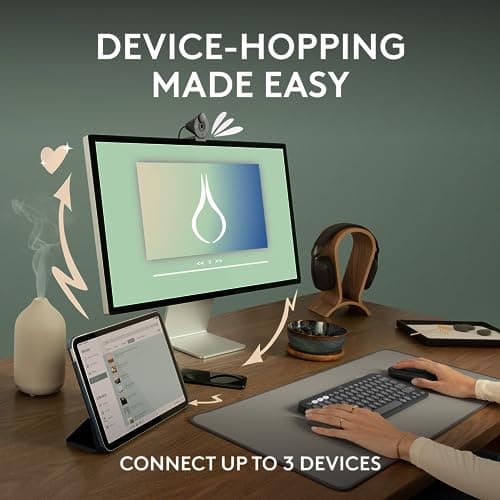 Logitech Pebble Mouse 2 M350s Slim Bluetooth Wireless Mouse, Portable, Lightweight, Customizable Button, Quiet Clicks, Easy-Switch for Windows, macOS, iPadOS, Android, Chrome OS - Black