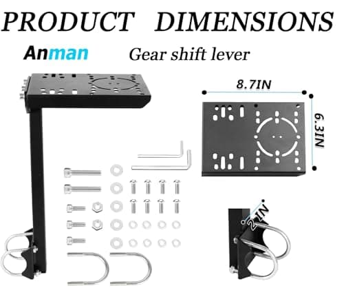 Anman Racing Simulator Cockpit 50mm Large Round Tube Vertical Bracket Seat with Monitor Display TV Stand Fit for Logitech/Thrustmaster/Fanatec G29 G920, Wheel Shifter Pedals NOT Included