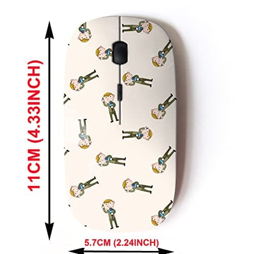2.4G Wireless Mouse with Cute Pattern Design for All Laptops and Desktops with Nano Receiver - Reporter Photographer Cartoon