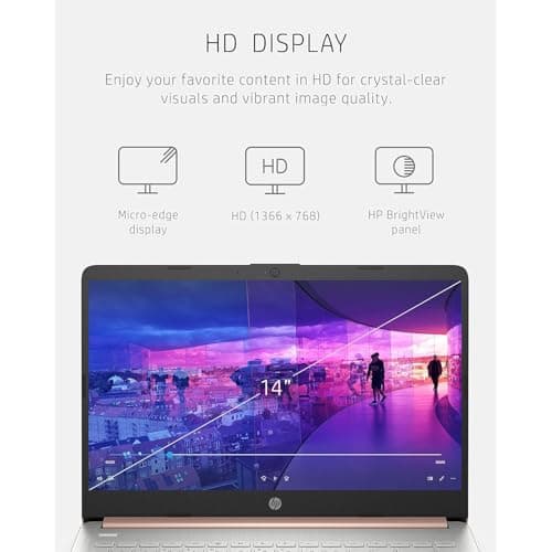 HP 14 Laptop • Back to School Limited Edition with Microsoft 365 • 4-Core Intel CPU • 8GB RAM •1600GB Storage (64GB OnBoard + 512GB P500 Portable SSD + 1TB OneDrive) • Pink • Win 11