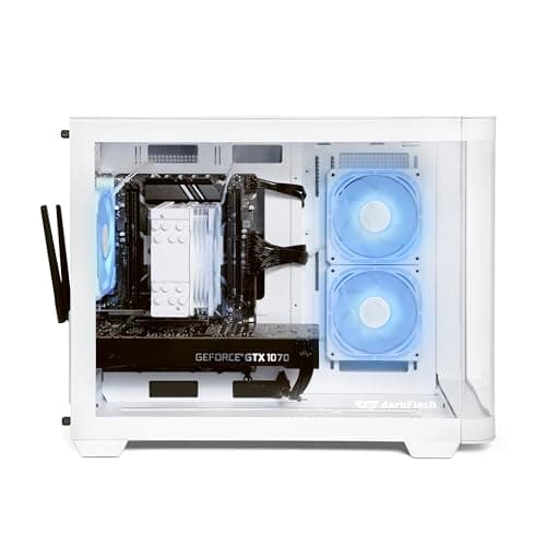 Volt X3 Gaming PC Desktop Computer - Intel e5-1650 v4 4.0GHz, NVIDIA GTX 1070 8GB, 16GB DDR4 RAM, 512GB NVMe SSD, 4 RGB Fans, Wireless WiFi + Bluetooth, Windows 11 Home 64-Bit Activated (White)