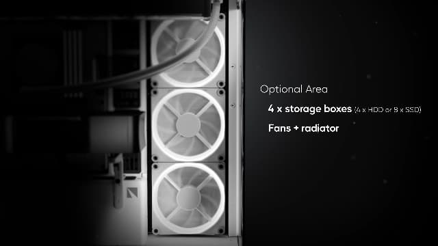 HAVN HS 420 VGPU Dual-Chamber Mid Tower ATX PC Case White | PCIe 5.0 Vertical GPU Kit, 11x 140mm Fan Slots & 2X 420mm Radiator Support, SimpliCable Cable Management, Tempered Glass, PWM Fan Hub