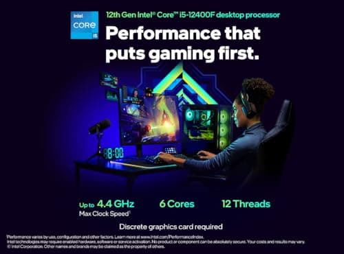 Intel Core i5-12400F Alder Lake CPU LGA 1700 2.5 GHz 6-Core 65W 18MB Cache Desktop Processor