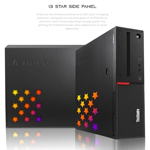 Lenovo Desktop PC Gaming Bundle - Intel Core i7, 16GB RAM, 512GB SSD, 24-inch Curved Monitor, GT 1030 2GB, RGB Speaker, RGB Keyboard Mouse, WiFi, Win 10 Pro (Renewed)
